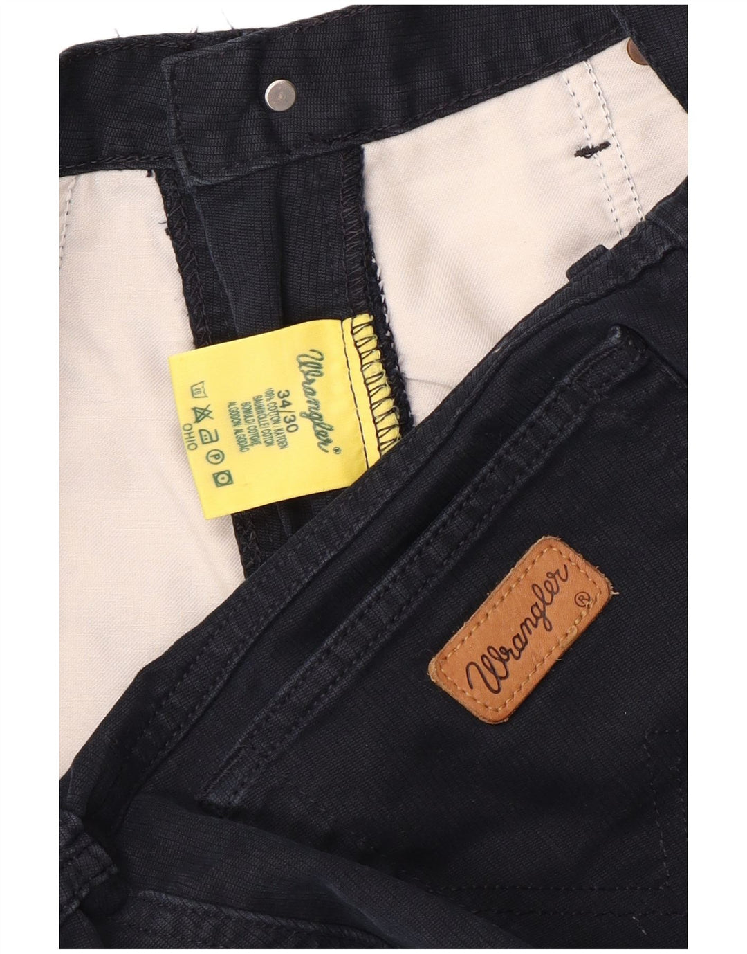 Pantaloni casual drepti pentru bărbați WRANGLER Ohio W34 L30 bumbac bleumarin