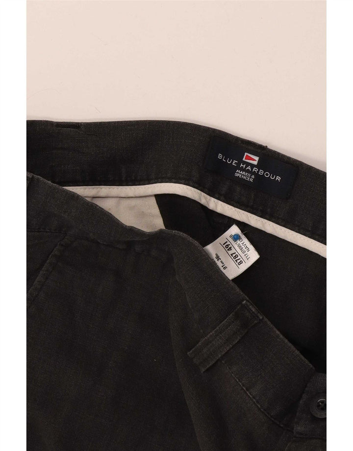 Marks & Spencer Pantaloni scurți chino pentru bărbați Blue Harbour W36 Large Navy Linen