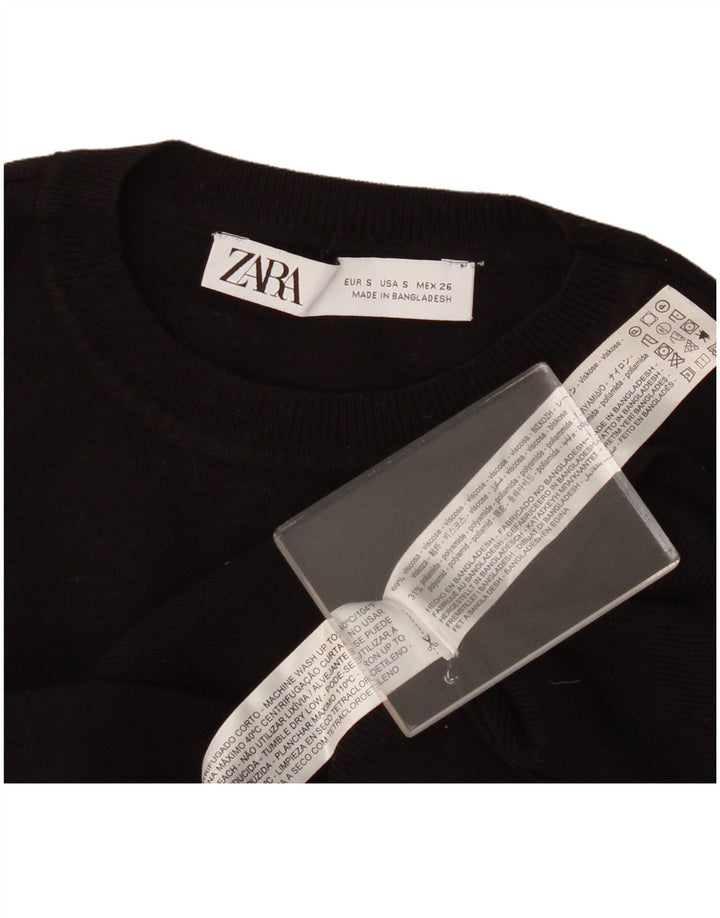 Top Vest Crop pentru Damă Zara UK 8 Small Black Viscose