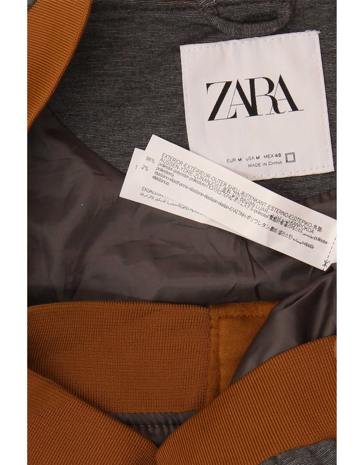 Bomber pentru bărbați Zara UK 38 Maro mediu Poliester color bloc