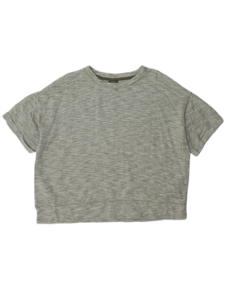 Tricou supradimensionat pentru femei Eddie Bauer, Marea Britanie 18 XL, poliester pătat verde