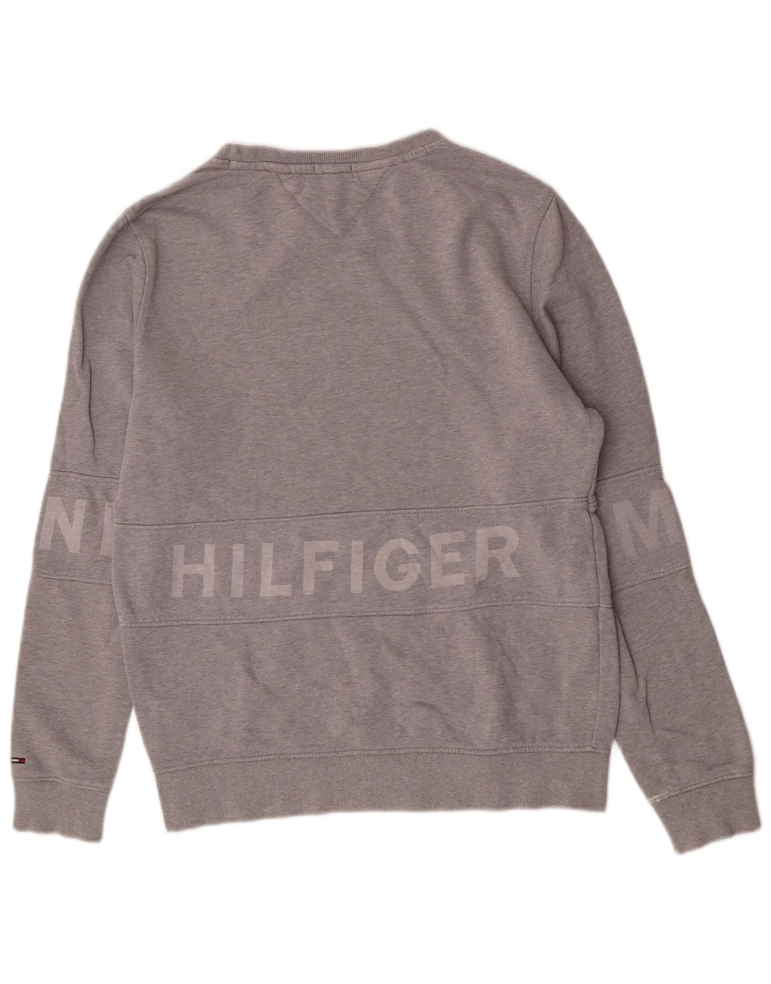Hanorac grafic pentru bărbați Tommy Hilfiger Pulover mare din bumbac gri