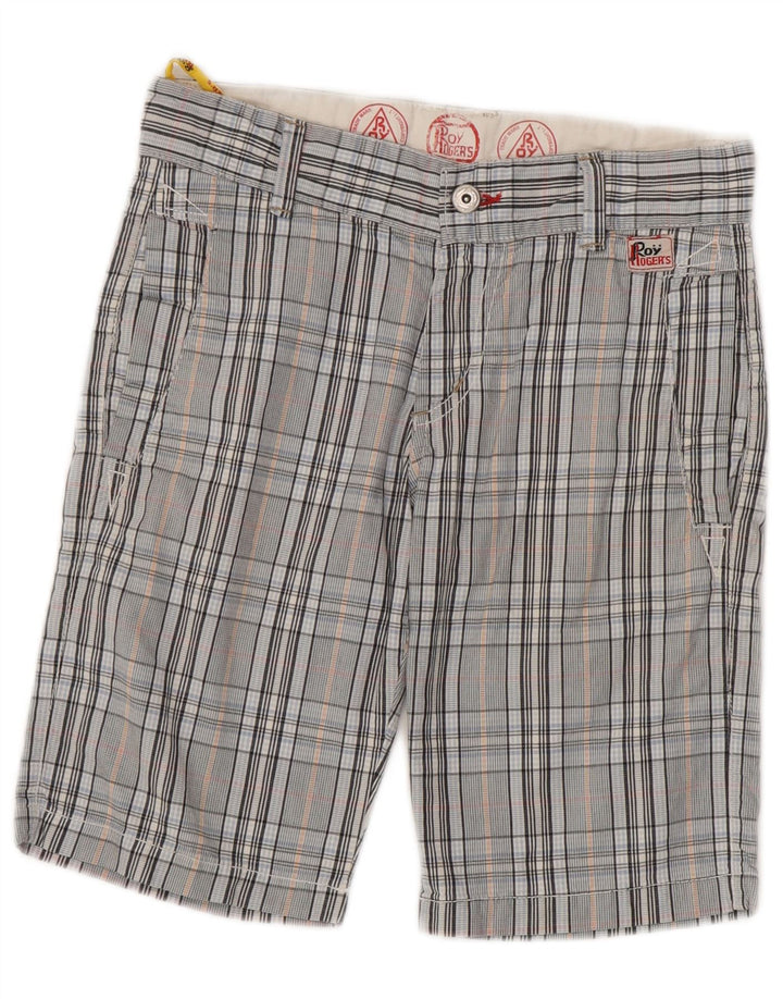 ROY ROGERS Pantaloni Chino Băieți 11-12 Ani W26 Blue Check Bumbac