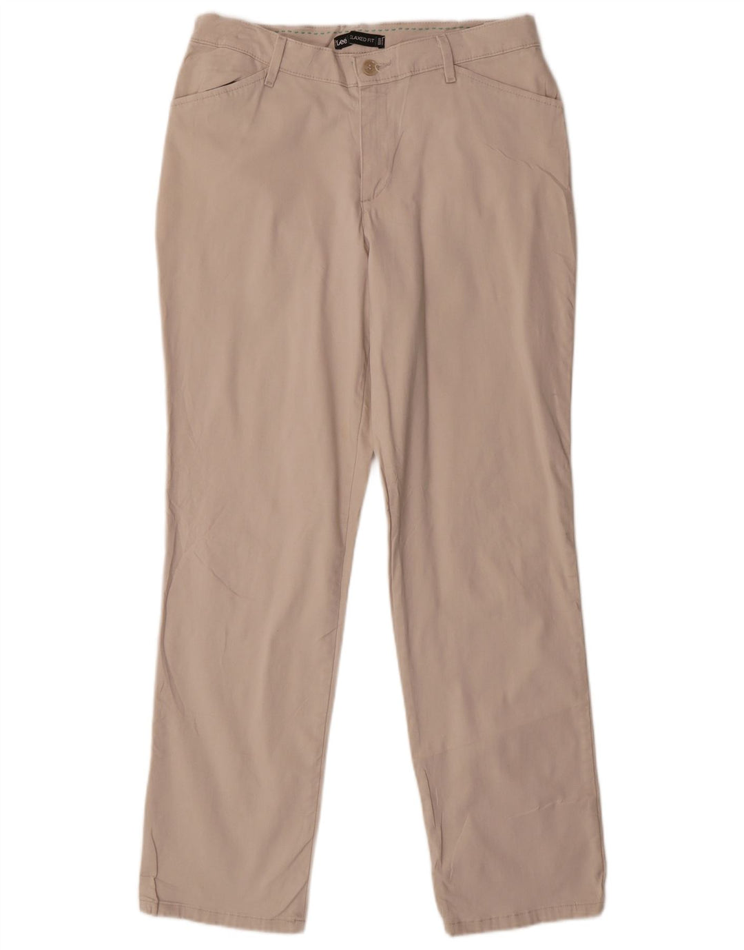 Pantaloni casual pentru femei Lee, cu croiala relaxată, US 8 Medium W30 L30, bej, bumbac