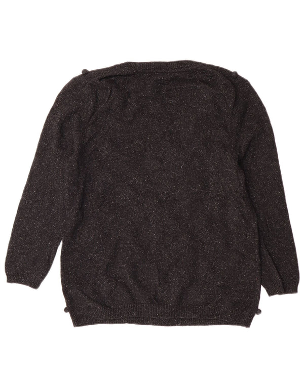 Pulover Hobbs pentru femei cu gâtul cu barca UK 14 Medium Black Wool Classic