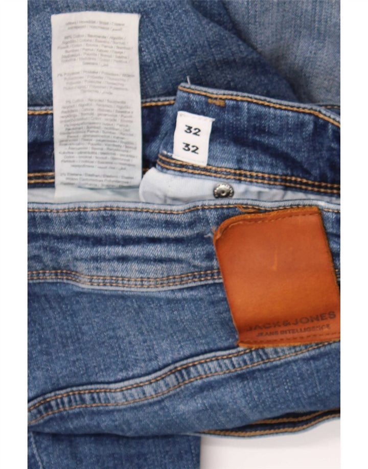 Blugi Jack & Jones GLENN Slim pentru bărbați W32 L32 bumbac albastru