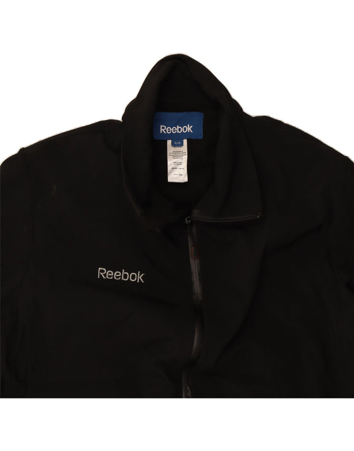REEBOK Mens Tracksuit Top Jacket XL Black Polyester Vintage Reebok and Second-Hand Reebok from Messina Hembry 