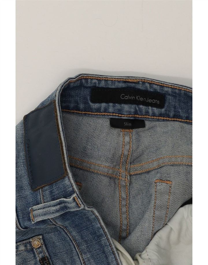 Blugi slim pentru bărbați CALVIN KLEIN Distressed Slim W34 L30 Blue
