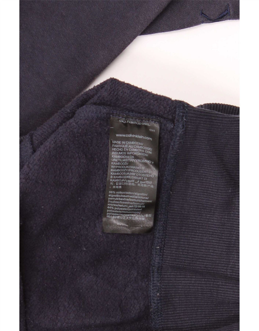 Hanorac Calvin Klein Jeans pentru bărbați Pulover mediu din bumbac bleumarin