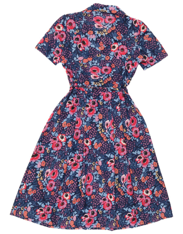 Rochie A-Line Vintage pentru femei UK 10 Mic Albastru Floral