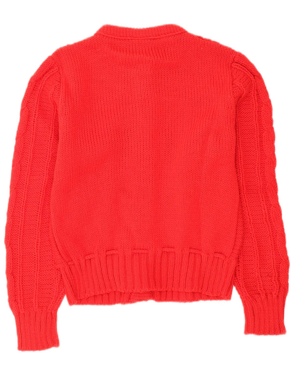 Pulover cardigan Strickmoden pentru femei UK 10 Small Red Floral Acrilic