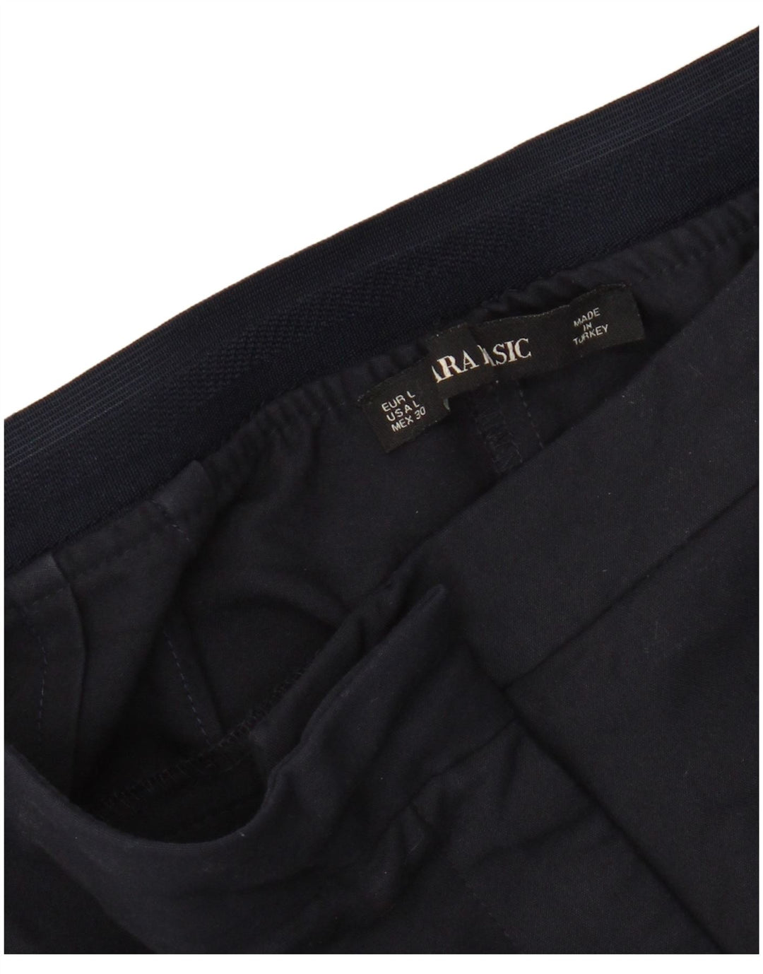 Pantaloni tăiați pentru femei ZARA L30 L24, albastru bleumarin, bloc de culoare
