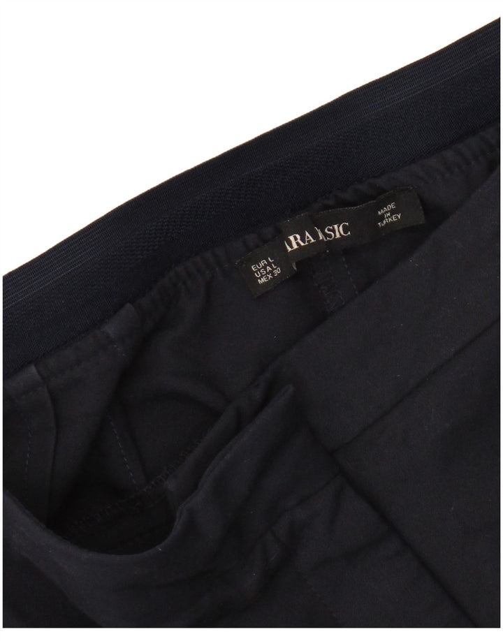 Pantaloni tăiați pentru femei ZARA L30 L24, albastru bleumarin, bloc de culoare