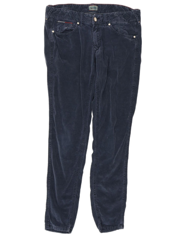 Pantaloni skinny din velur pentru femei TOMMY HILFIGER L28 L30 bumbac bleumarin