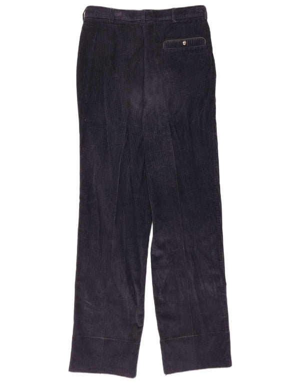 POP 84 Pantaloni drepti din velur pentru bărbați IT 48 Mediu L30 L34 Bleumarin