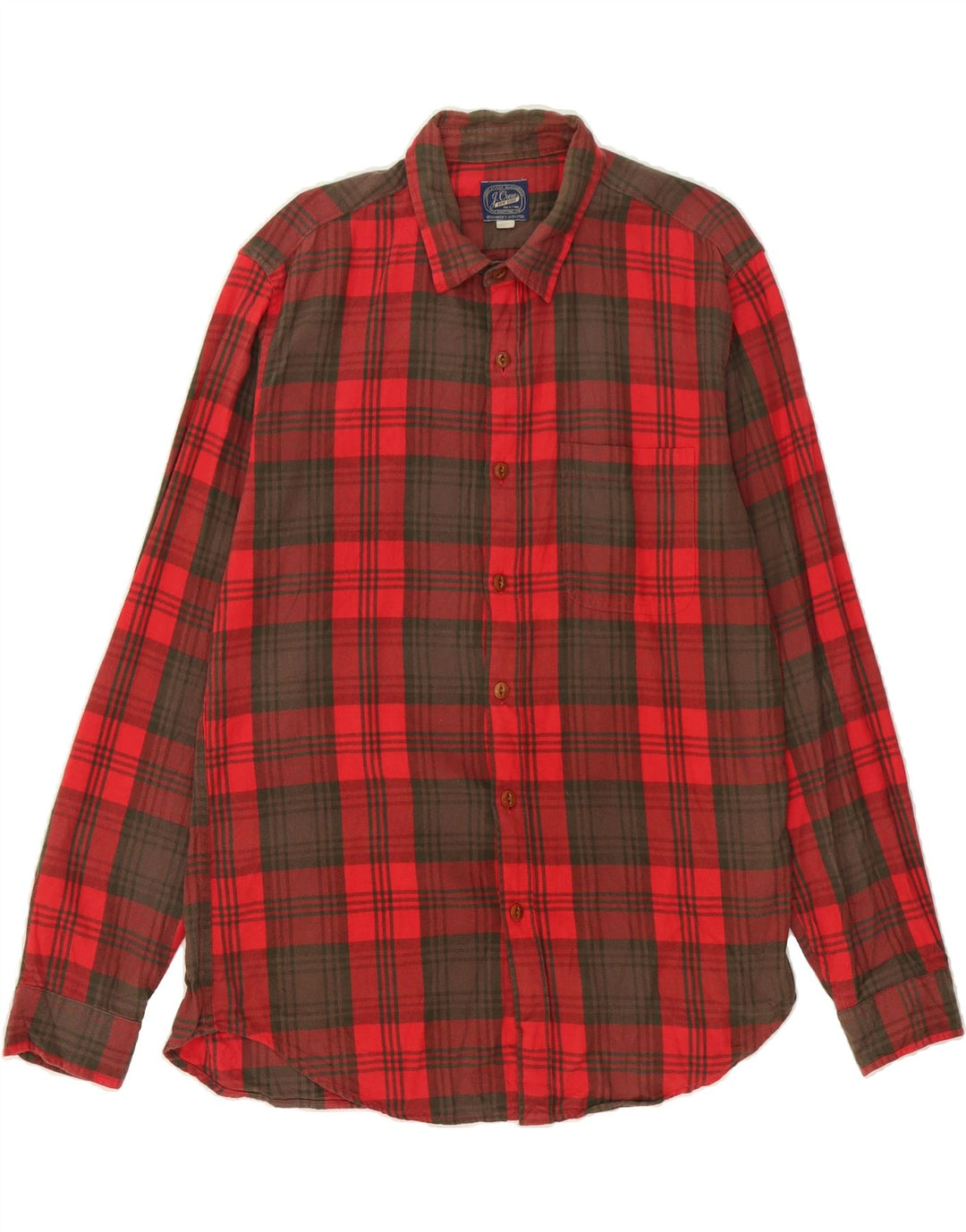 J. CREW Mens Shirt Large Red Check Cotton Vintage J. Crew and Second-Hand J. Crew from Messina Hembry 