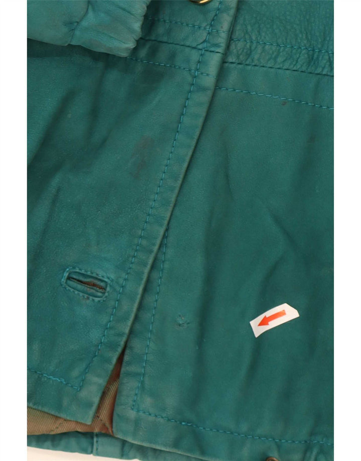 Jachetă vintage pentru femei cu glugă supradimensionată IT 44 verde mediu