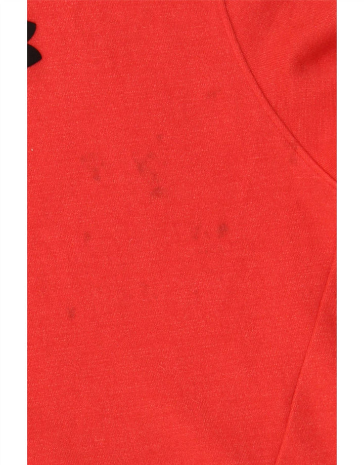 Pulover cu glugă pentru băieți UNDER ARMOUR 15-16 ani XL bumbac roșu