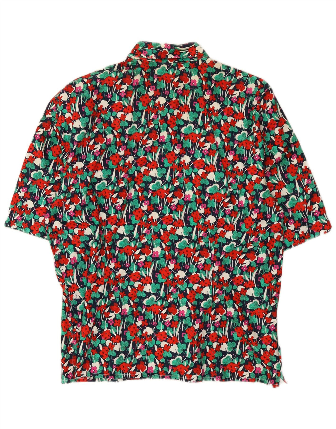 Bluză cămașă vintage cu mânecă scurtă pentru femei EU 38 Medium Multicolor Floral
