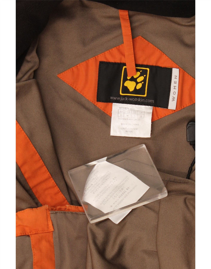 Jack Wolfskin Jachetă de ploaie cu glugă pentru femei UK 14 Medium Orange Colorblock