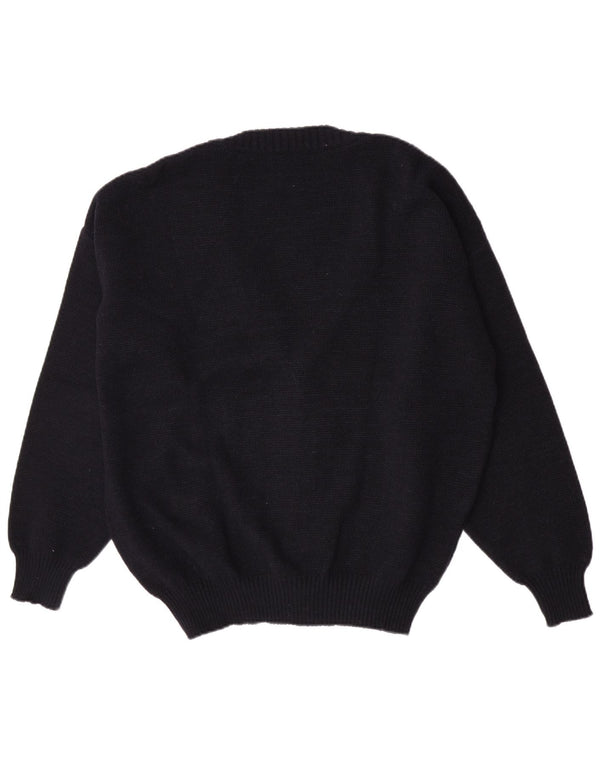 Cardigan vintage pentru bărbați, mare, bleumarin, geometric, acrilic, retro