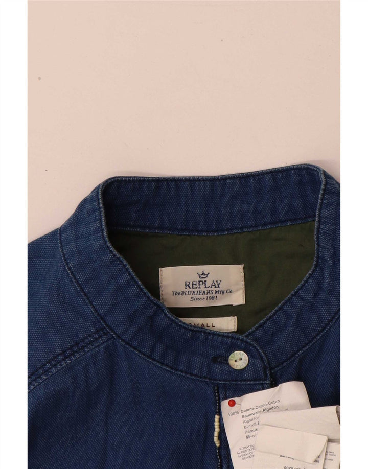 Cămașă Replay pentru femei UK 10 Small Blue Bumbac