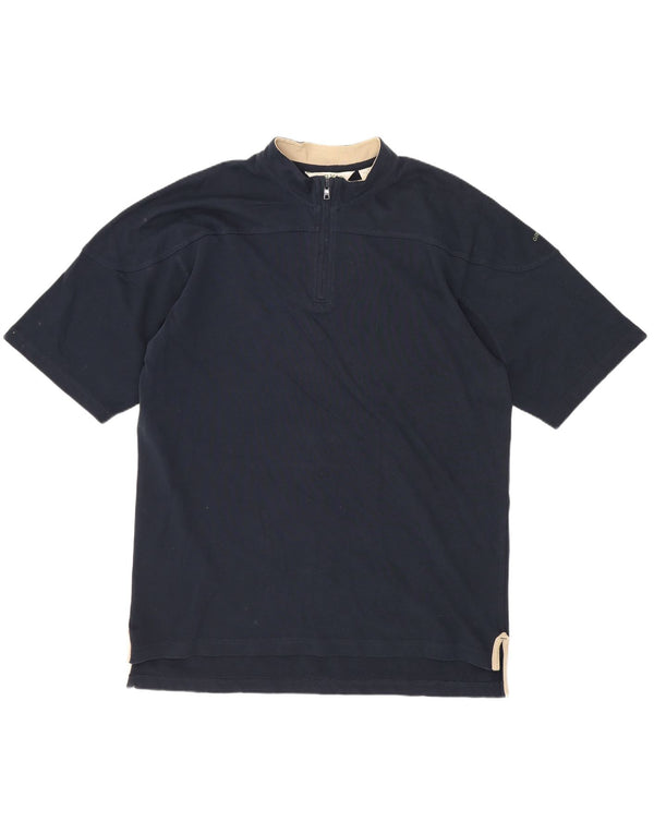 Tricou Orvis pentru bărbați, cu fermoar 1/4, top mediu din bumbac bleumarin