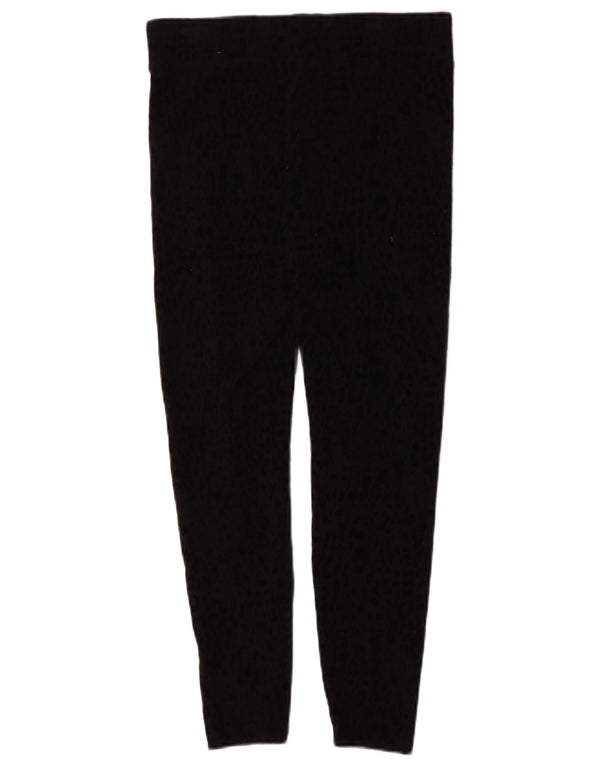 Leggings pentru femei Marks & Spencer UK 10 mic, negru, bumbac cu imprimeu animal