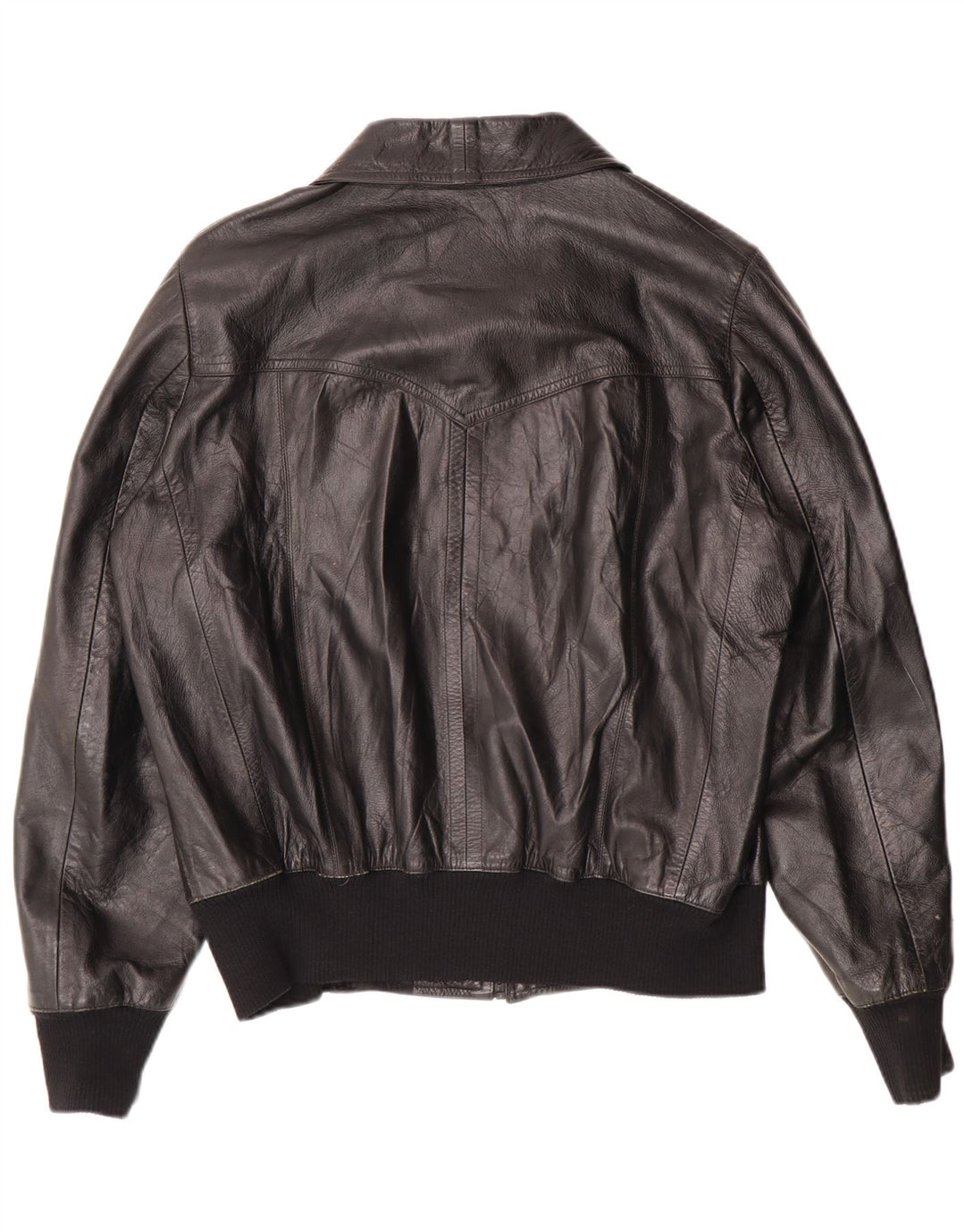 Jachetă de piele vintage pentru bărbați UK 38 Medium Black Classic