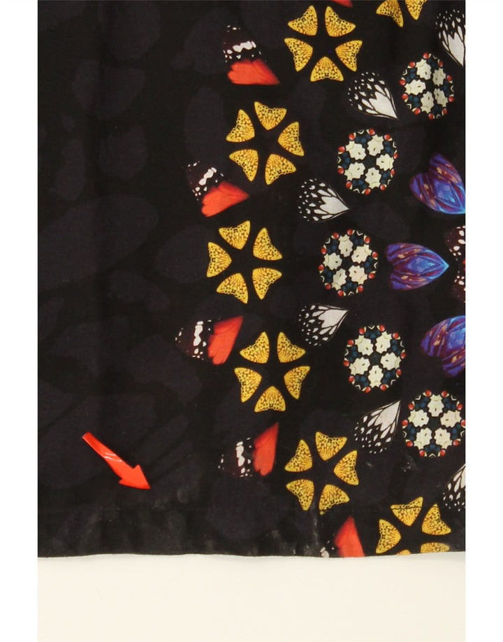 DESIGUAL Salopetă fără mâneci cu grafică pentru femei UK 14, mare, neagră, florală