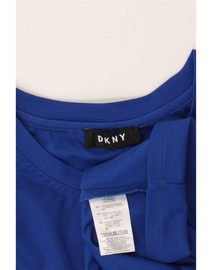 Top cu tunică cu mânecă lungă cu mânecă lungă pentru femei Dkny UK 14 Medium Blue Viscose
