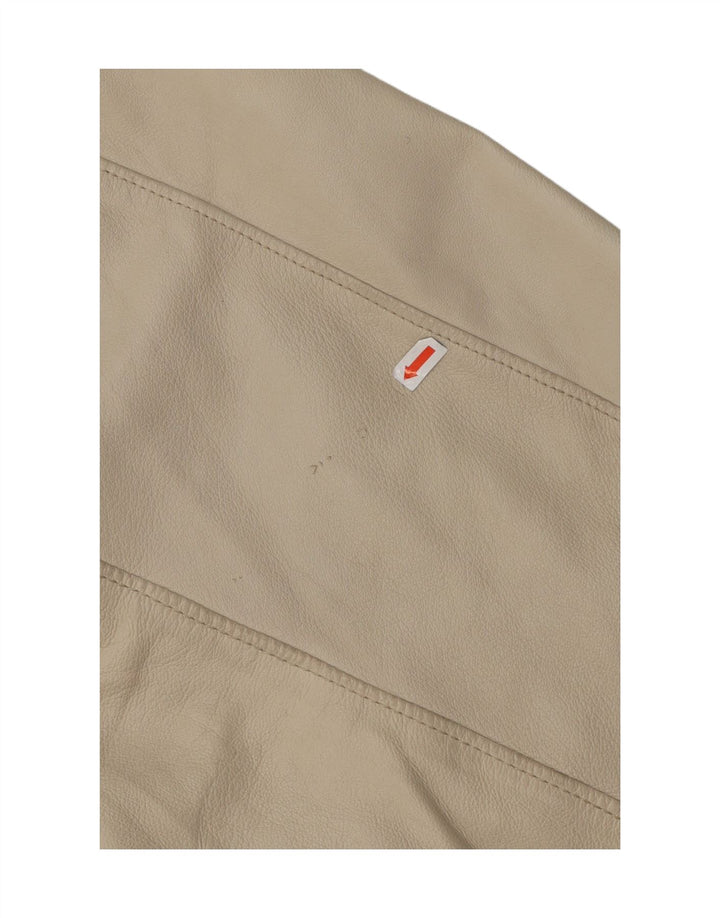 VINTAGE Womens Leather Jacket IT 50 XL Beige Leather Vintage Vintage and Second-Hand Vintage from Messina Hembry 