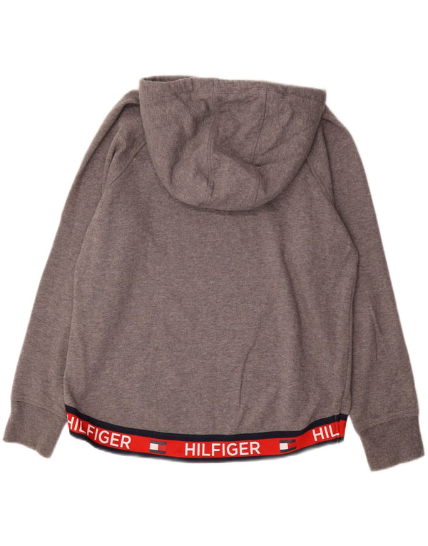 Pulover cu capotă cu grafic Tommy Hilfiger pentru femei UK 14 Medium Gri Colorblock
