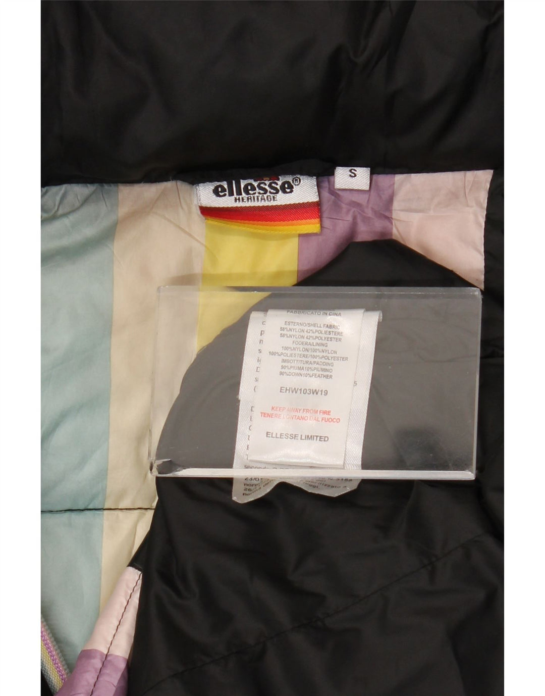 Jachetă căptușită cu glugă pentru femei Ellesse Heritage UK 10, nailon mic, negru