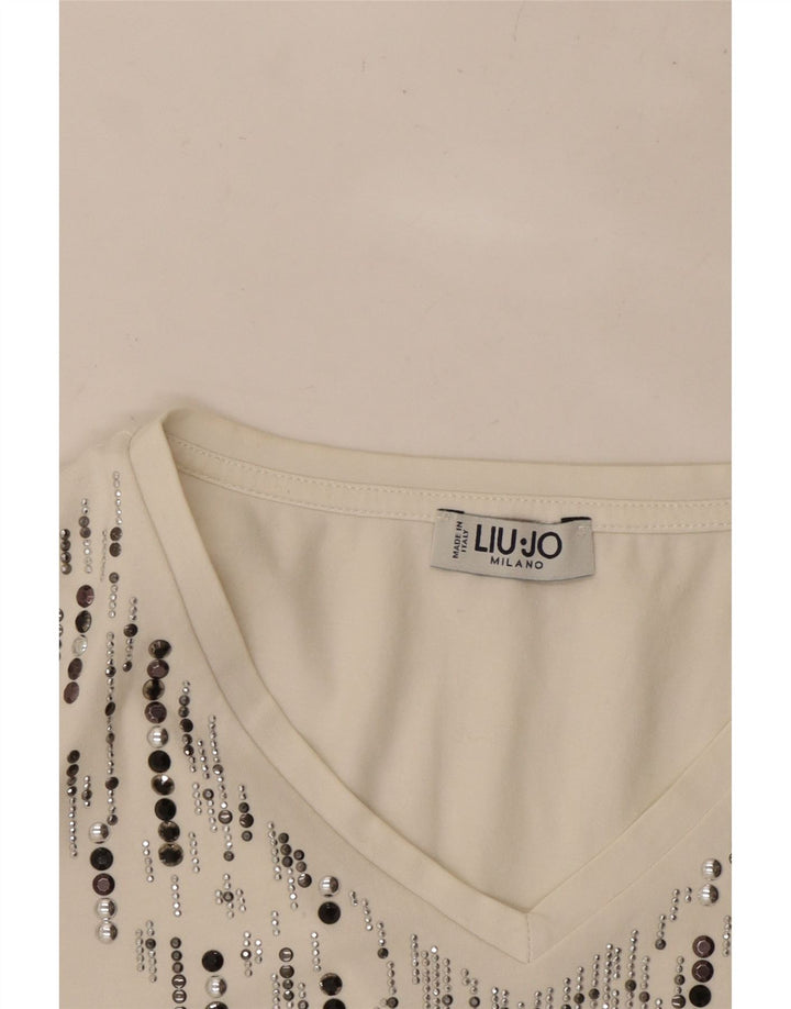 Tricou Milano pentru femei LIU JO Top UK 12 Medium White