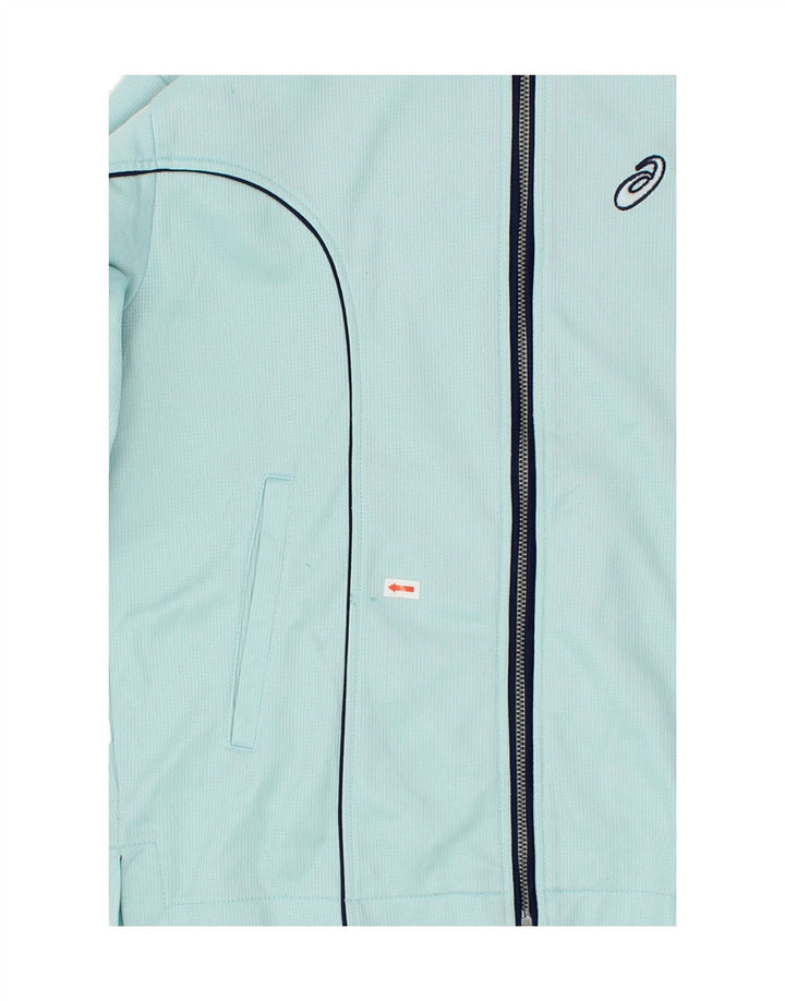ASICS Boys Tracksuit Top Jacket 14-15 Years Blue Vintage Asics and Second-Hand Asics from Messina Hembry 