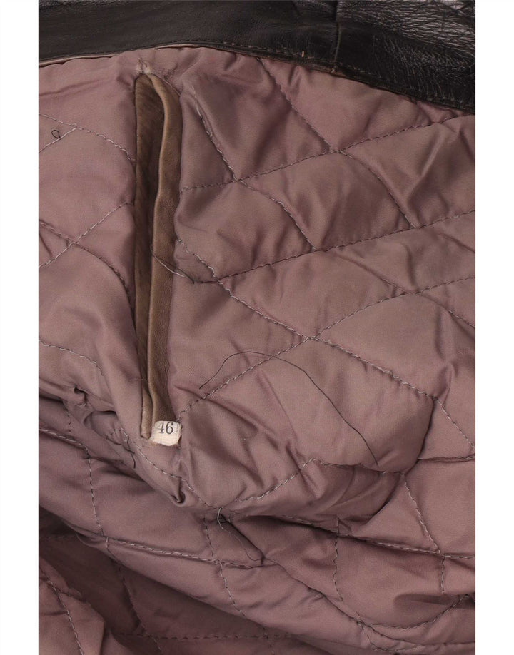 Jachetă militară din piele vintage pentru bărbați IT 46 Small Black