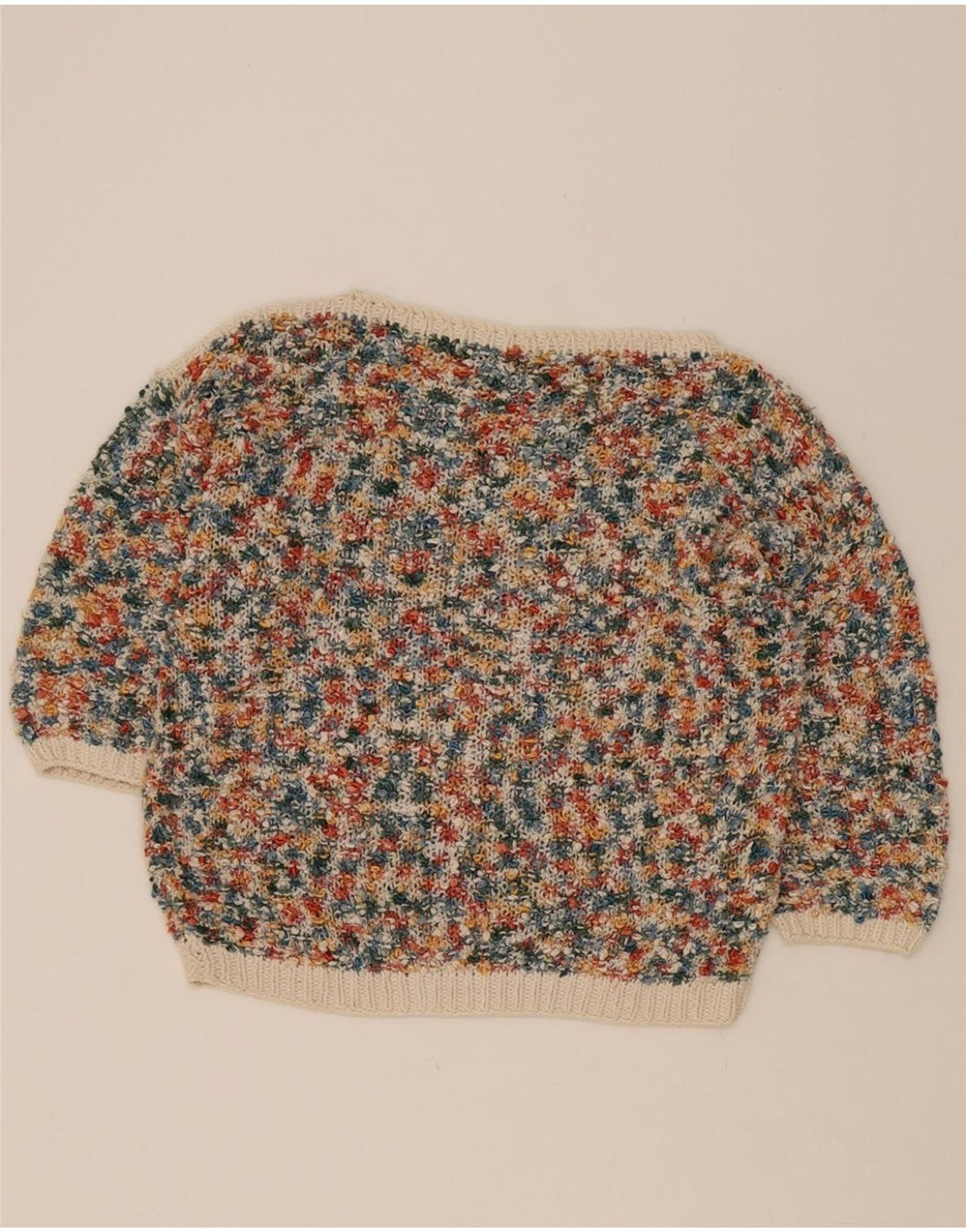 VINTAGE Womens Boat Neck Jumper Sweater UK 14 Medium Multicoloured Vintage Vintage and Second-Hand Vintage from Messina Hembry 
