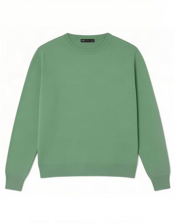 Pulover pentru femei Marks & Spencer cu decolteu triplu UK 12, verde mediu acrilic
