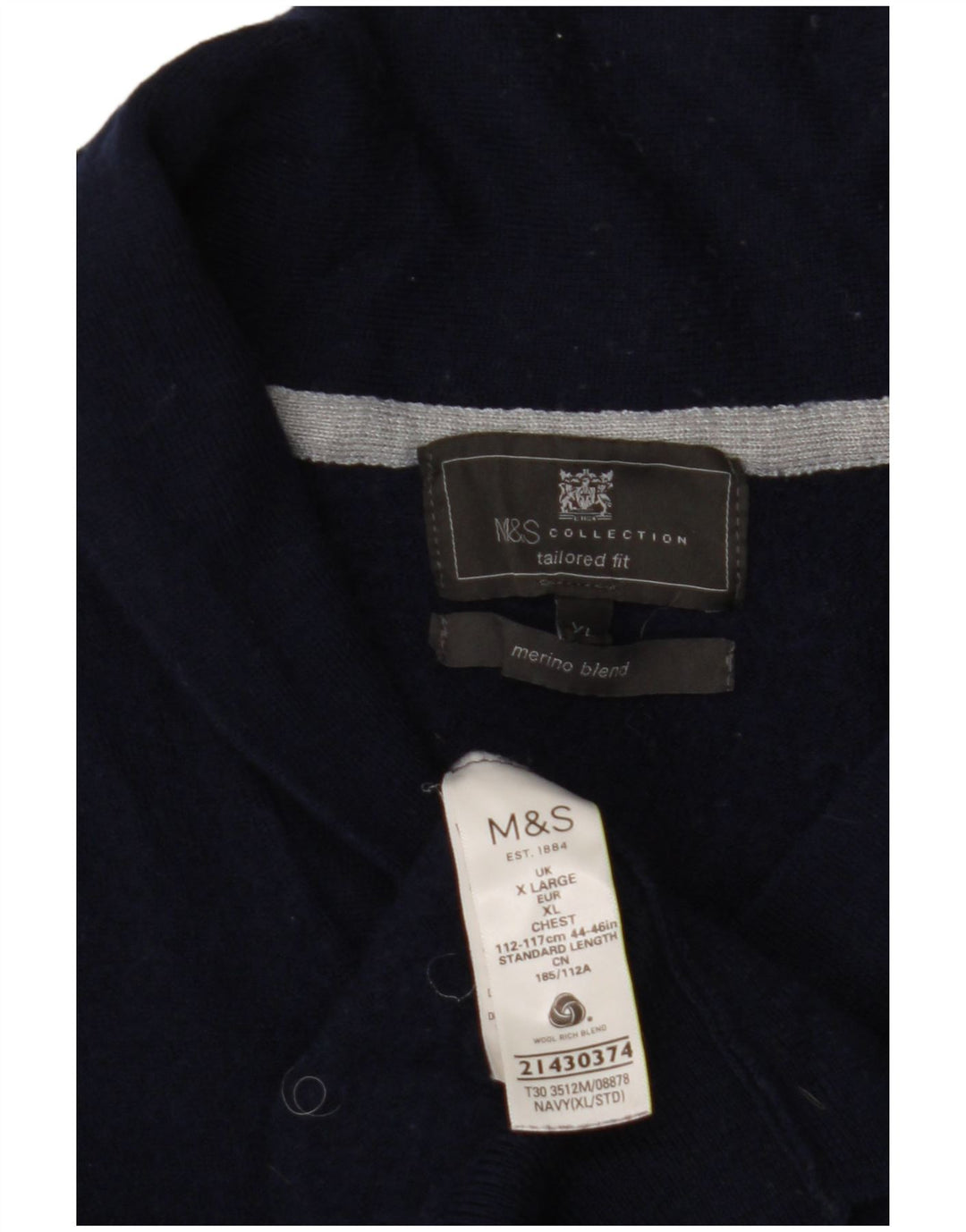 MARKS & SPENCER Pulover cardigan crop pentru femei UK 18 XL bleumarin acrilic