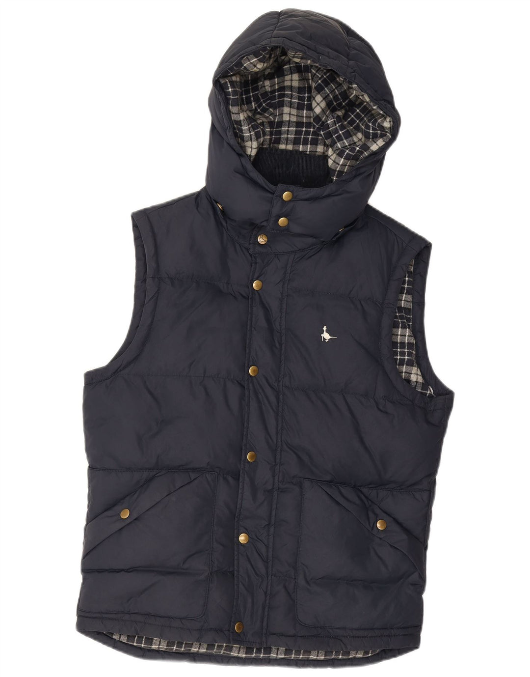 Jack Wills Gilet căptușit cu glugă pentru bărbați UK 36 Small Bleumarin