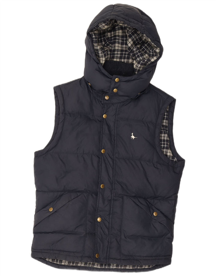 Jack Wills Gilet căptușit cu glugă pentru bărbați UK 36 Small Bleumarin
