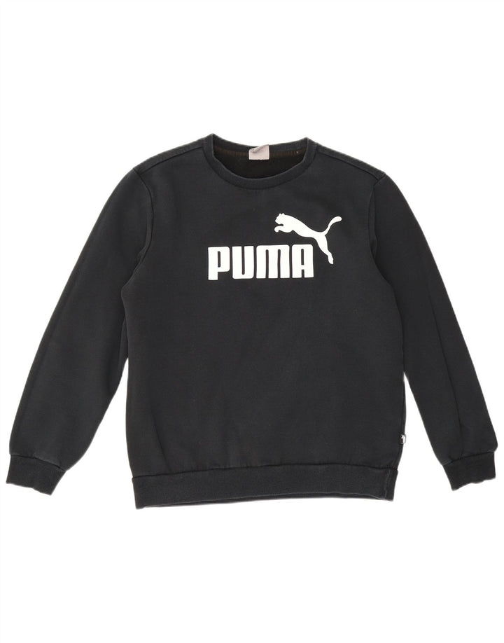 Hanorac grafic pentru bărbați Puma Pulover mediu din bumbac bleumarin