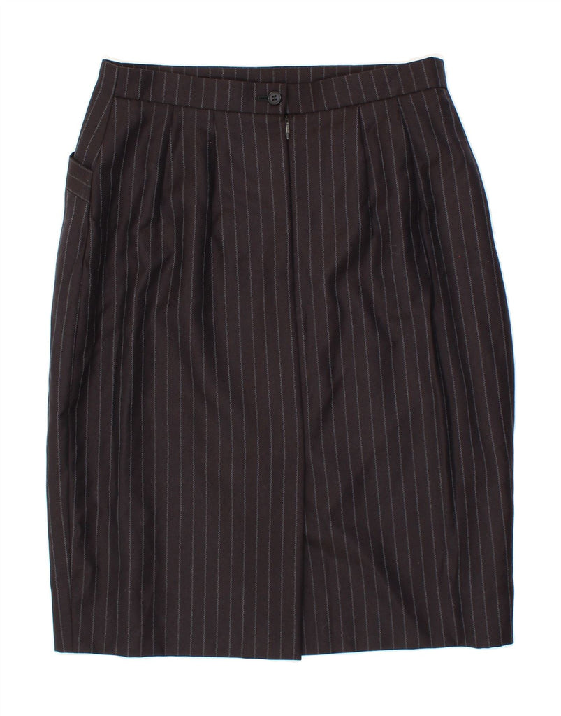 AUSTIN REED Womens Straight Skirt UK 14 Medium W30 Black Striped Wool Vintage Austin Reed and Second-Hand Austin Reed from Messina Hembry 