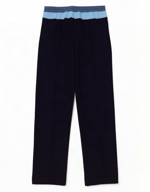 Pantaloni drepți casual de damă vintage W26 L28 bleumarin colorblock