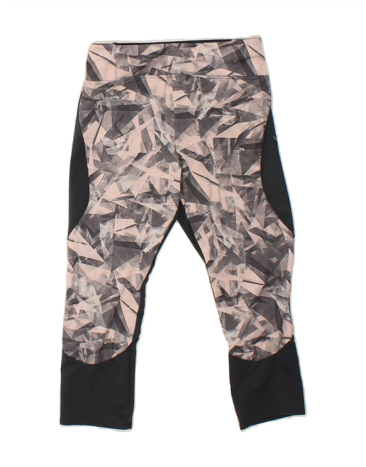DECATHLON Girls Leggings 10-11 Years Black Geometric Polyester Vintage Decathlon and Second-Hand Decathlon from Messina Hembry 