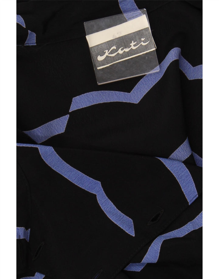 VINTAGE Rochie Maxi pentru Femei cu mâneci 3/4 IT 42 Mediu Negru, Viscoză cu dungi