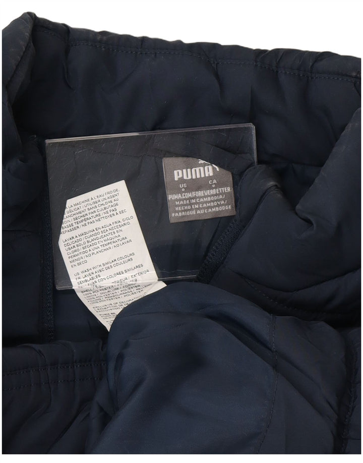 Gilet căptușit pentru băieți Puma, 7-8 ani, albastru bleumarin, poliester color bloc