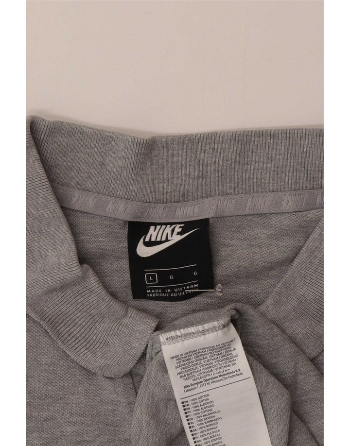 Tricou polo Nike pentru bărbați, mare, gri bumbac cu pete
