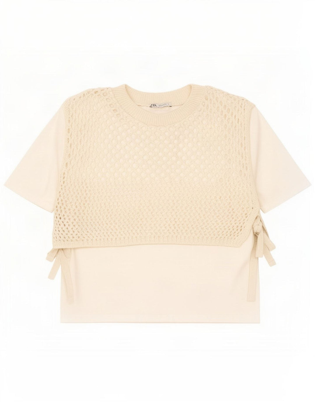 Bluză din croșetat pentru femei Zara UK 10 Small Beige